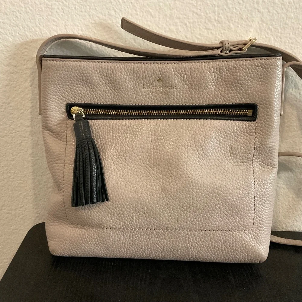Kate Spade Crossbody Bag Tan with Black Tassel